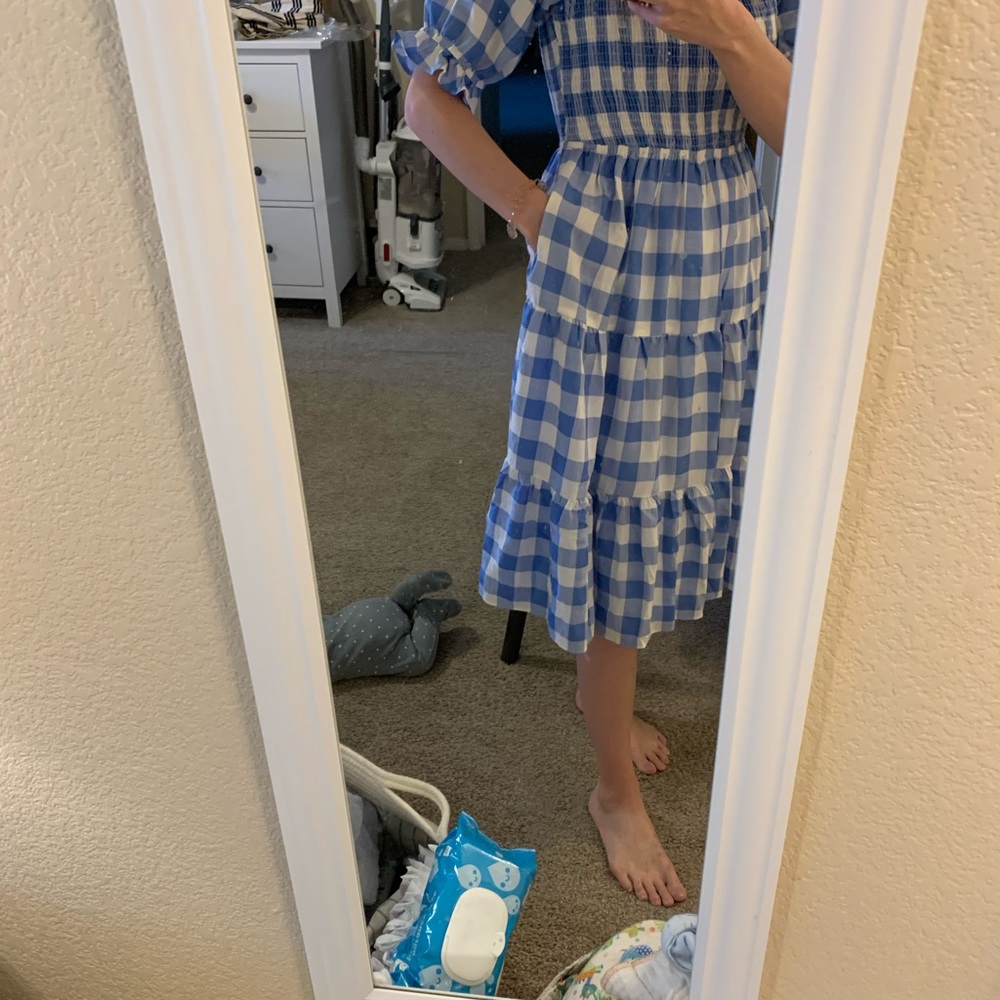 Stockplace blue gingham dress